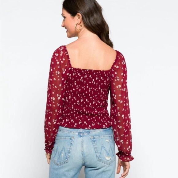 Lush Reyna Smocked Blouse Light Pink‎ L Stitch Fix Nwt - Picture 4 of 6